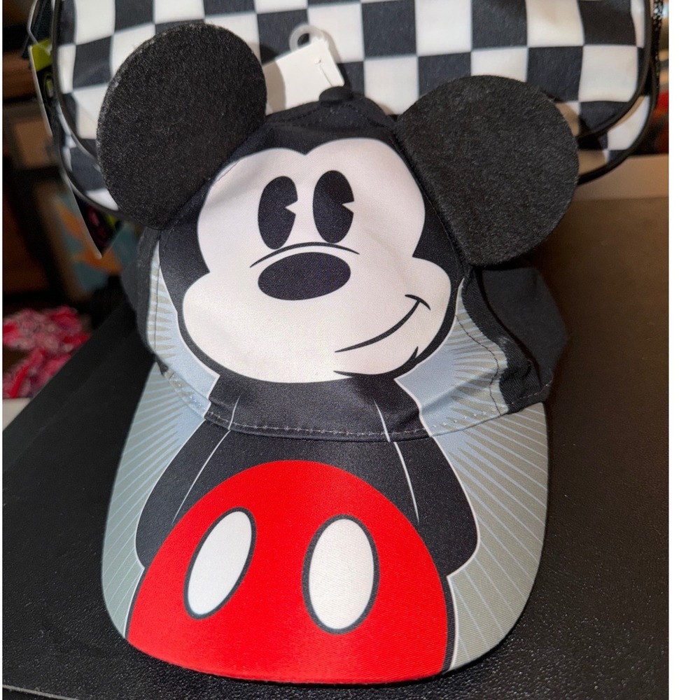 Disney Mickey Mouse Baseball Cap Boys OS‎ Black Red Excellent 3D Ears Hat